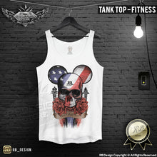 RB Design Mickey Skull Mens T-shirt Roses USA Flag Tank Top MD321