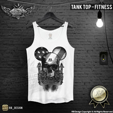 RB Design Mickey Skull Mens T-shirt BLACK Roses USA Flag Tank Top MD321 B