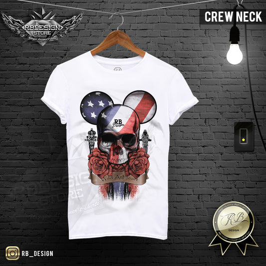 RB Design Mickey Skull Mens T-shirt Roses USA Flag Tank Top MD321