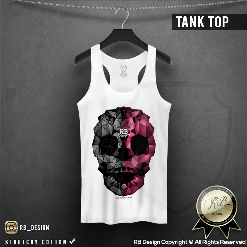 abstract skull tank top for women
