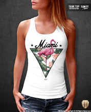 Miami Vibes Fresh Summer T-shirt Ladies Flamingo Graphic Top WD355