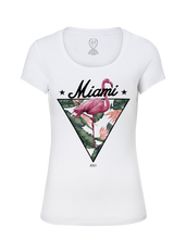 Miami Vibes Fresh Summer T-shirt Ladies Flamingo Graphic Top WD355