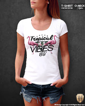 Ladies Graphic Top Tropical Vibes 89' Fresh Flamingo T-shirt WD356
