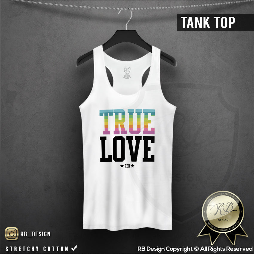 Women's T-shirt "True Love" Cool Graphic Tee Rainbow Colors WD359