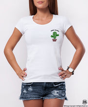 Funny Women's Graphic T-shirt Cactus "Free Hugs" WD367 Pocket Style