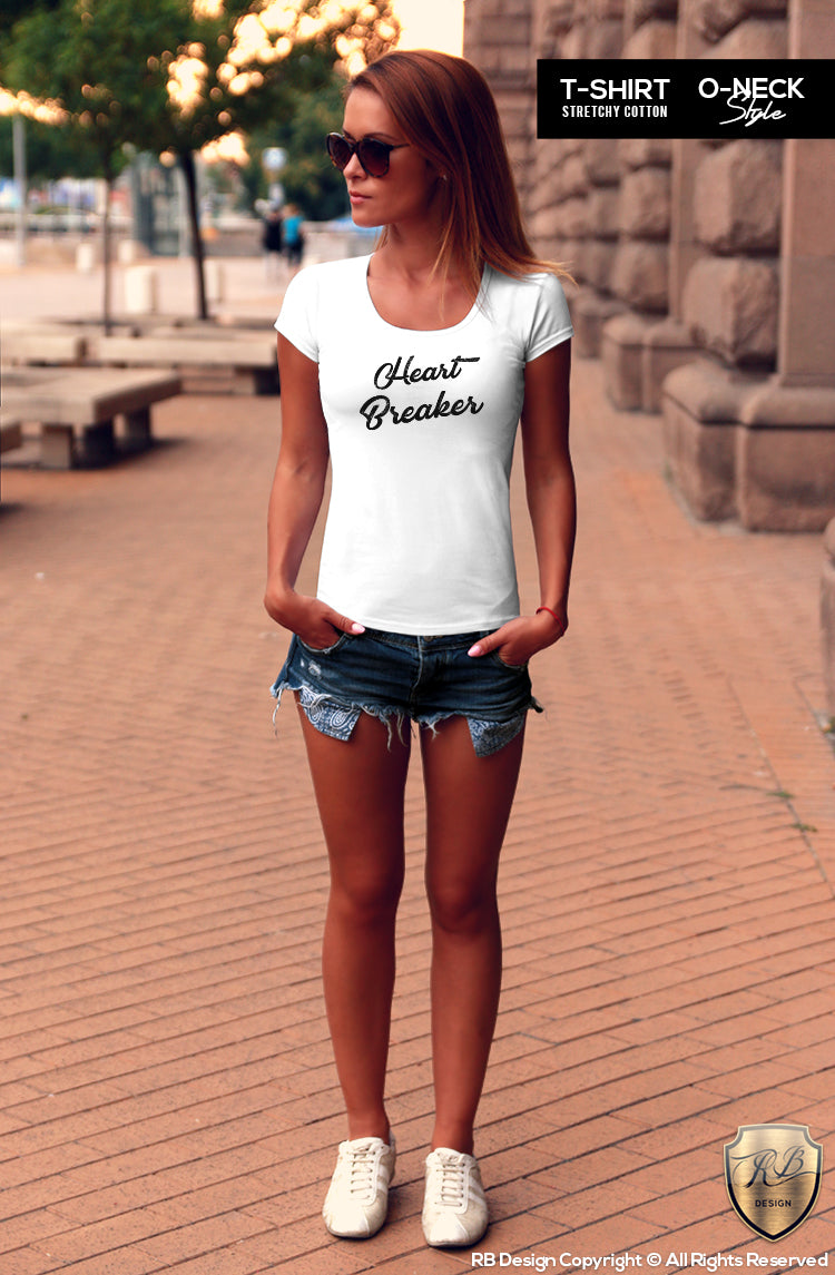 Women's T-shirt With Sayings "Heart Breaker" WTD382