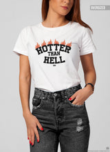 Women's Trendy T-Shirt With Sayings "Hotter Than Hell" WTD385