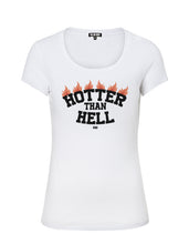 Women's Trendy T-Shirt With Sayings "Hotter Than Hell" WTD385
