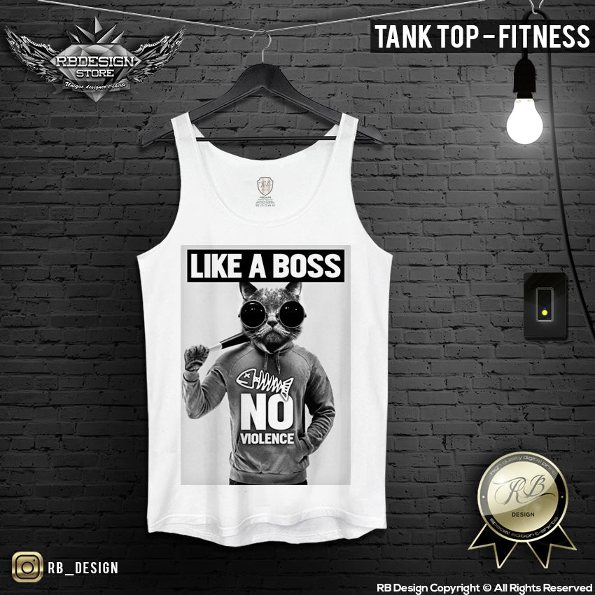 funny cat tank top rb design