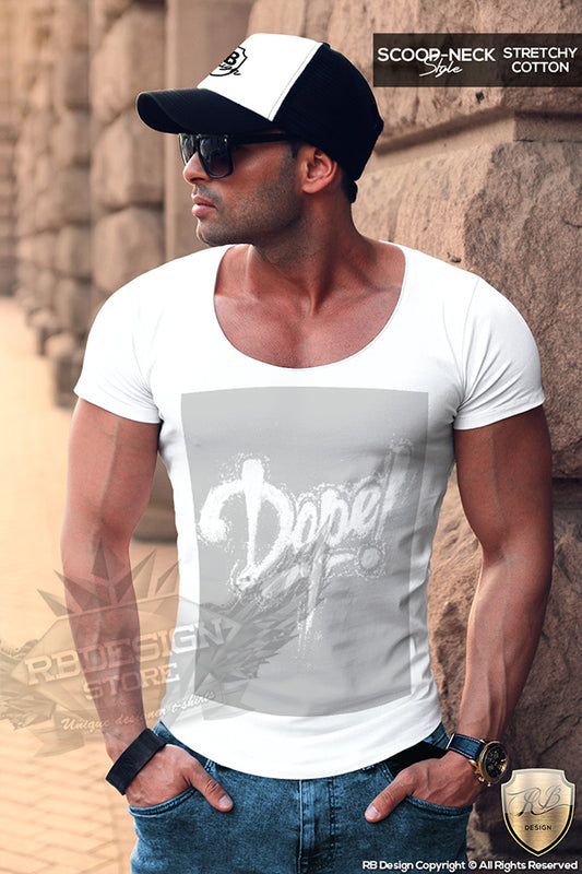 scoop neck muslce t-shirt