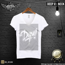 white deep v neck t-shirt