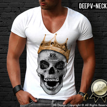 deep v neck skull t-shirt