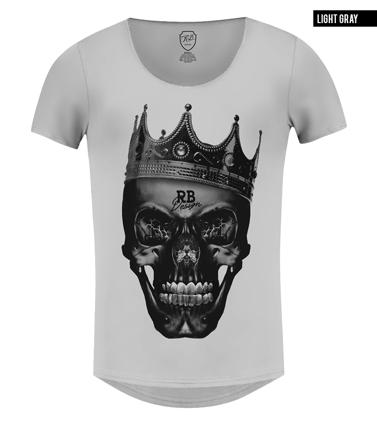 black skull t-shirt gray color