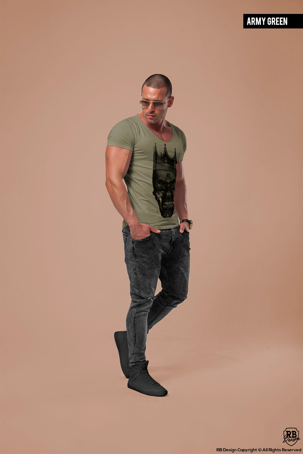 Men's Designer Skull T-shirt "The Last King" / Color Option / MD458