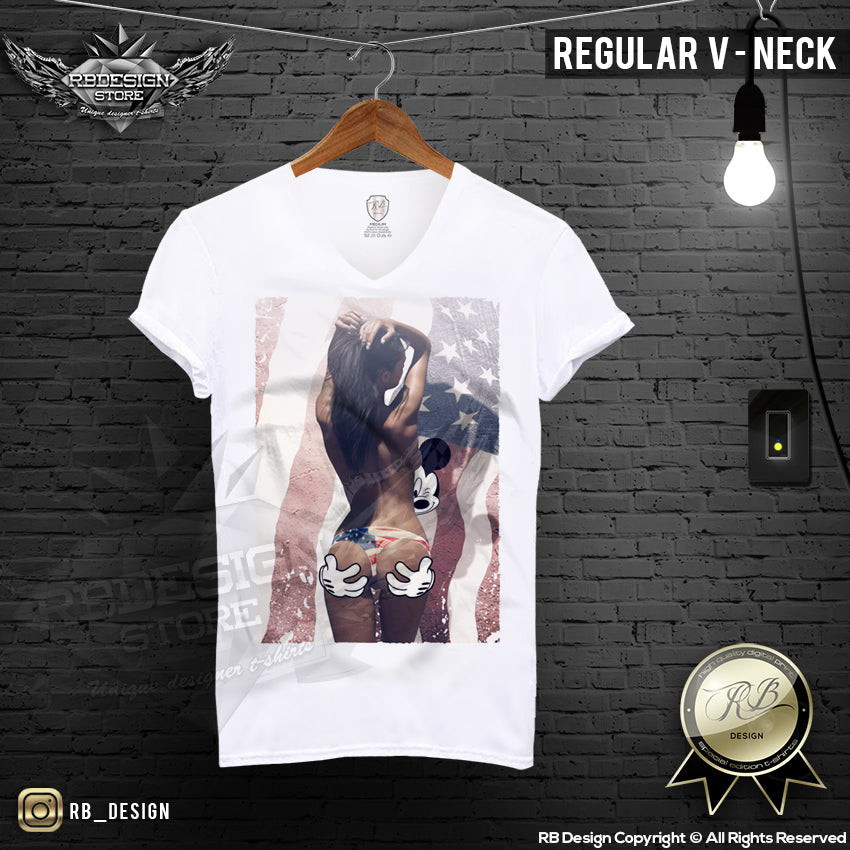 mens dope t-shirt sexy ass mickey hands