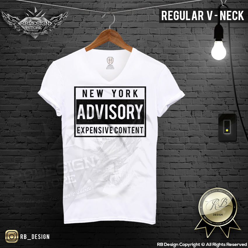 Men's T-shirt New York Advisory Expensive Content Cool Funny Slogan Tee MD465