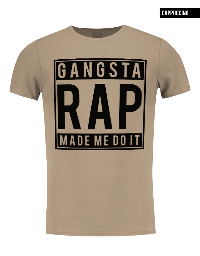 crew neck beige gansta rap t-shirt