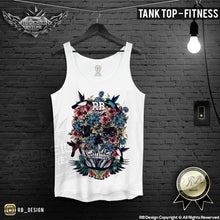 flowers skull tank top