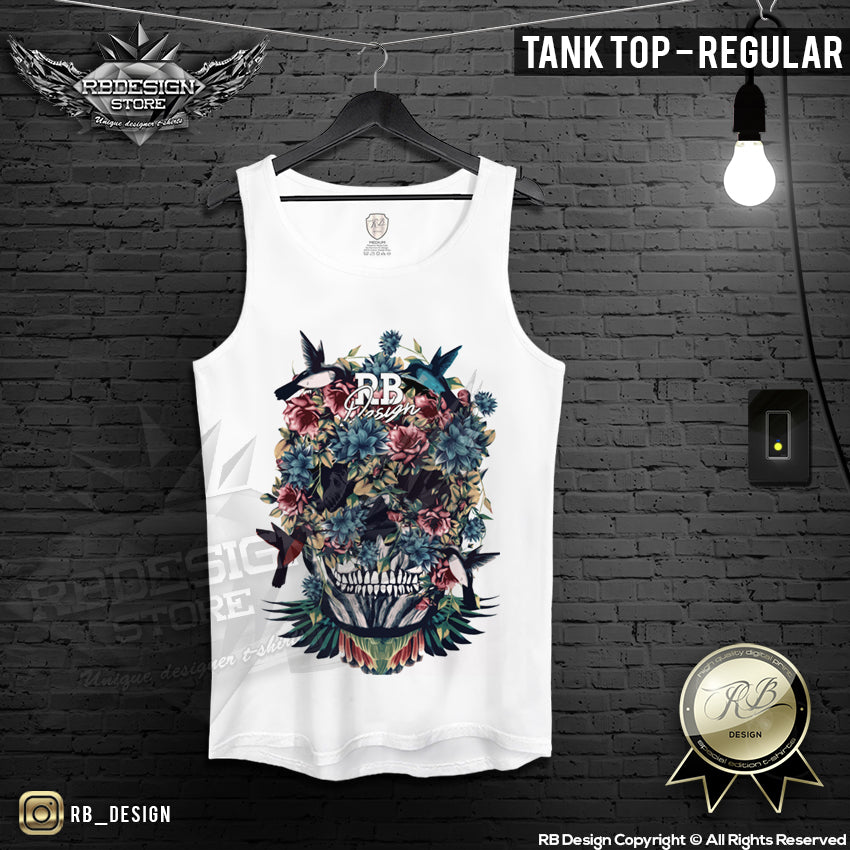 mens skull tank top