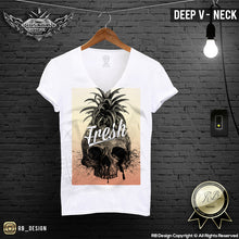 Men's Pineapple Skull T-shirt Summer Fresh Slogan Tank Top MD486