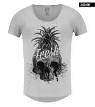 pineapple skull t-shirt gray color