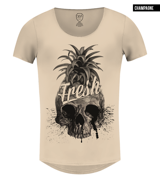 mens beige pineapple t-shirt