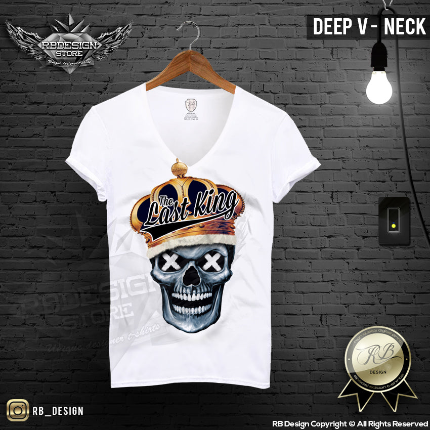 golden crown skull mens fashion tees