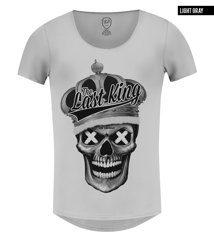 gray skull T-shirt Gray tee