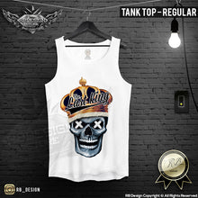 gold skull printed fitness mens tank top