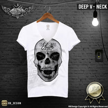 deep v neck skull t shirts