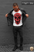 red skull tee shirt scoop neck