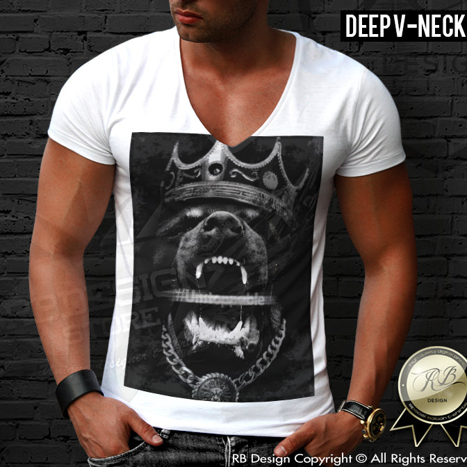 Rottweiler Mens T-shirt Angry Dog Crown Tank Top MD508