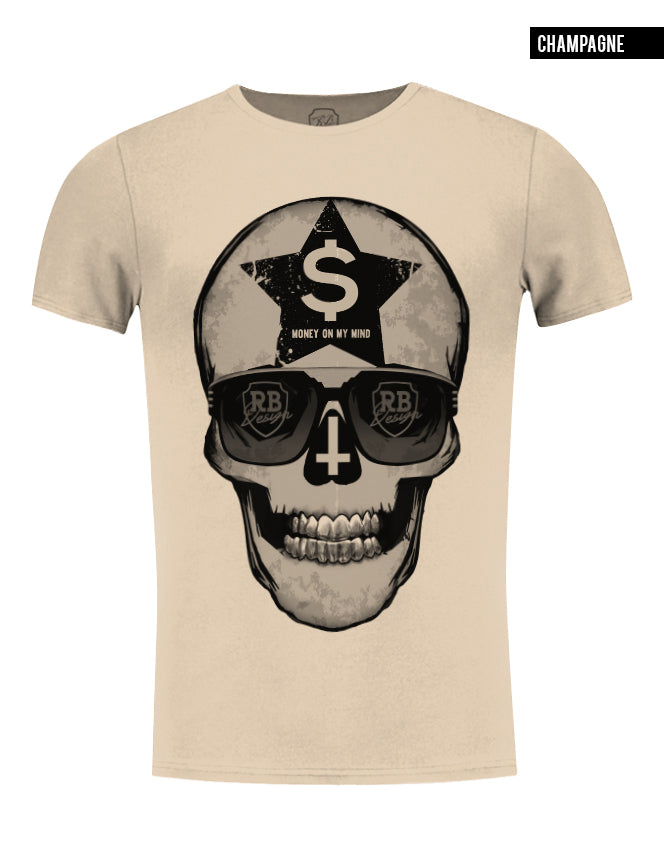 sunglasses skull t-shirt beige rb design