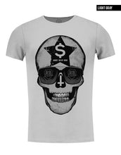 gray skull t-shirt crew neck rb design