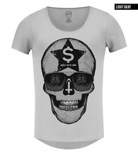 rb design skull t-shirt Scoop Neck Gray