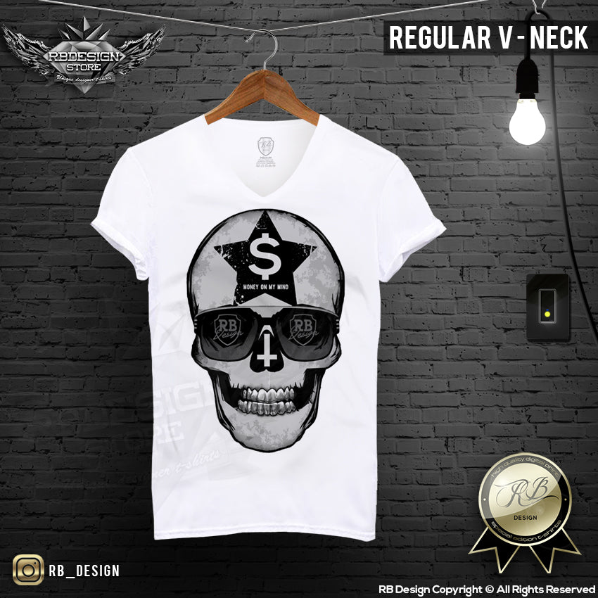 Money On My Mind Men's Skull T-shirt RB Design Tank Top MD542