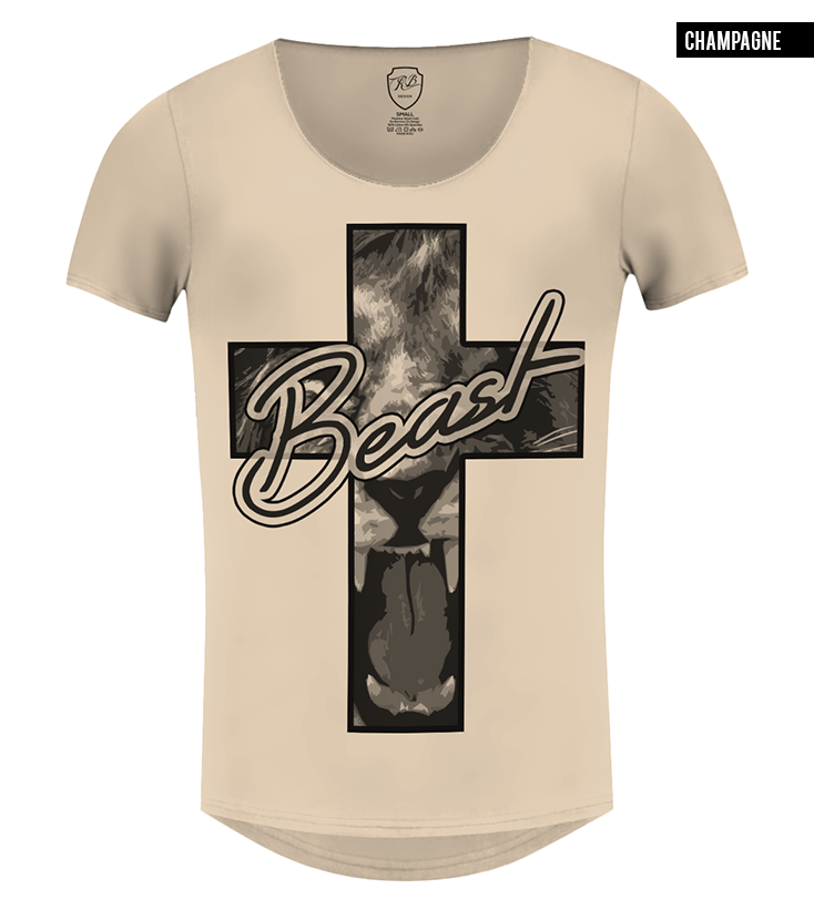 mens fashion beige t-shirt RB Design