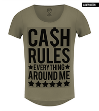 khaki scoop neck fashion tee shirt