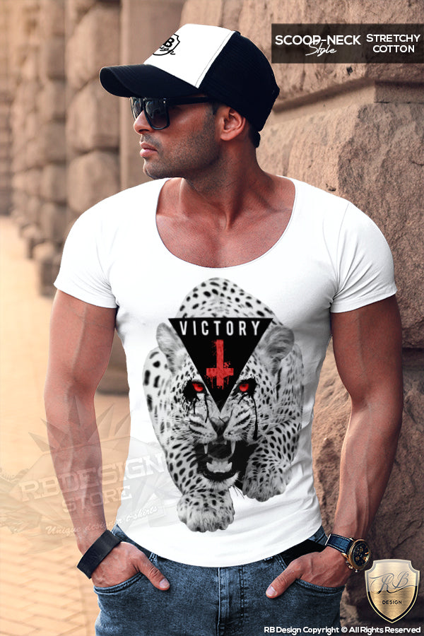 trendy designer victory mens scoop neck tee