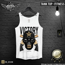 graphic victory skull fitness mens tank top