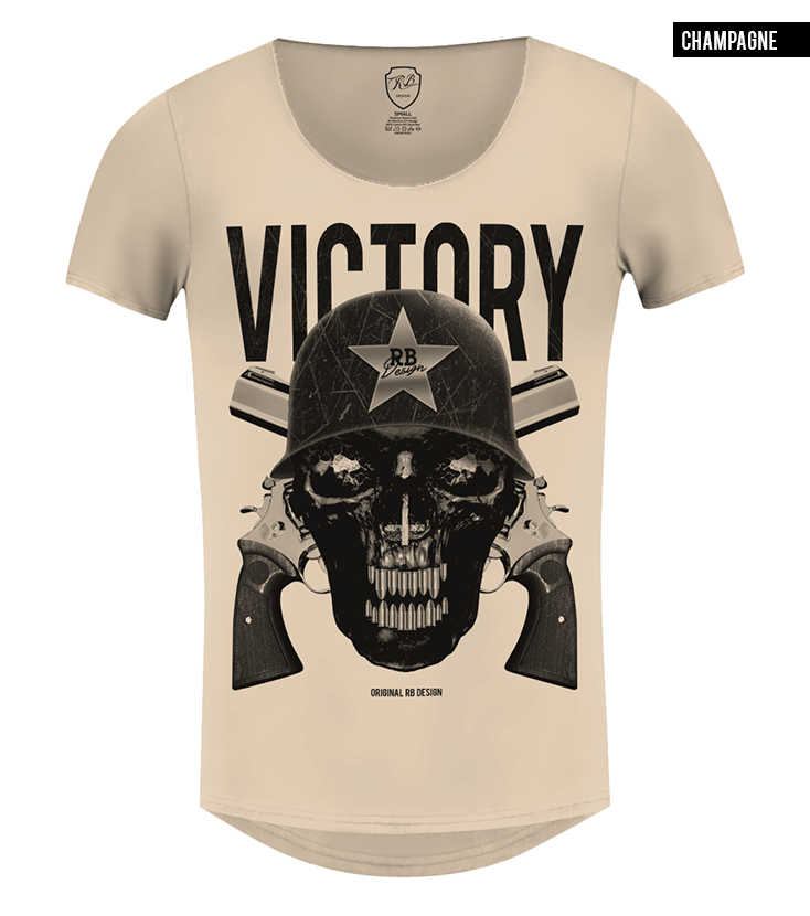 scoop neck beige t-shirt skull