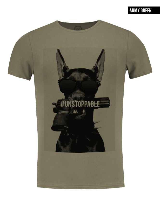 khaki crew neck fashion dog t shirt for men