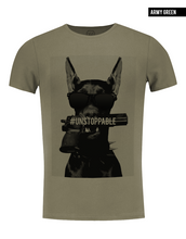 khaki crew neck fashion dog t shirt for men