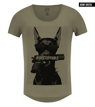 Rottweiler t-shirt khaki scoop neck rb design