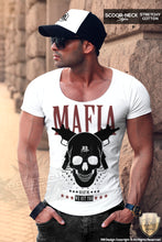 Men's Mafia T-shirt Gangster Skull Uzi Machine Gun MD627