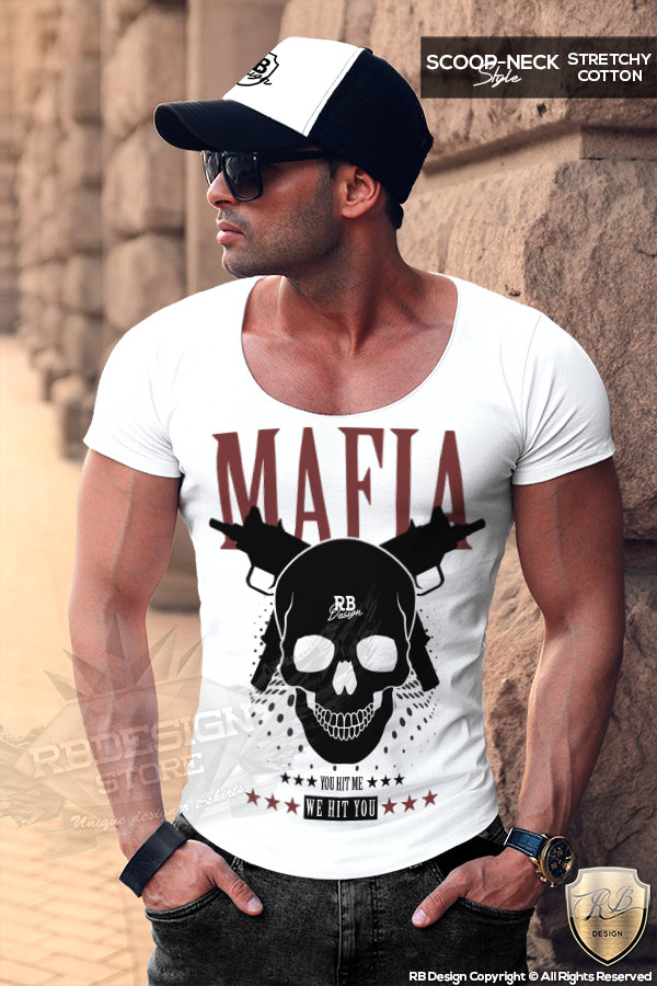 snap mus Forkorte Men's Mafia T-shirt Gangster Skull Uzi Machine Gun MD627 – RB Design Store