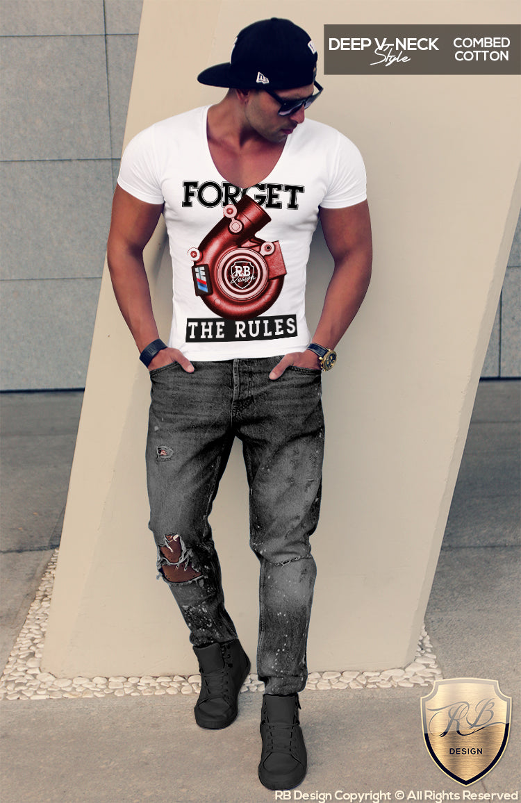 deep v neck turbocharger t-shirt