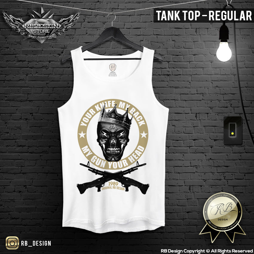 skull crown mens regular tank top