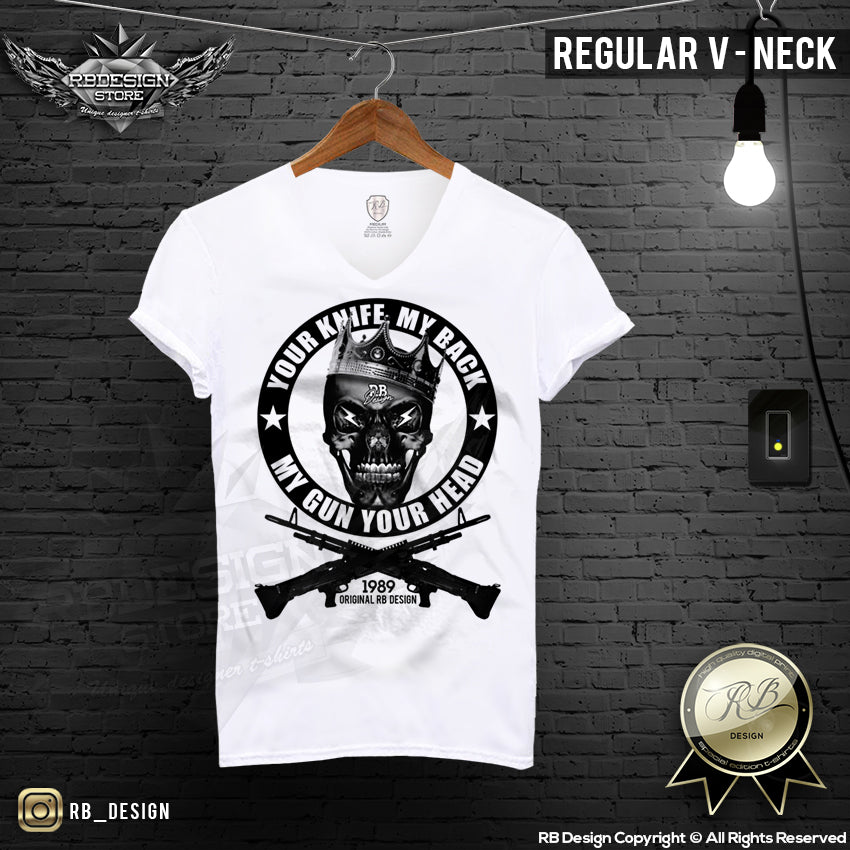 skull guns mens fashion tees
