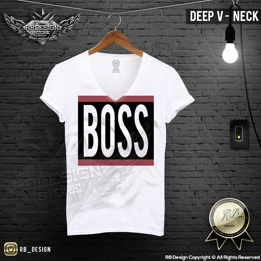 deep v neck slim fit boss t shirt